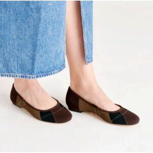 Sofft Patchwork Design Suede Leather Ballet Flat Shoes Women's Size 9W